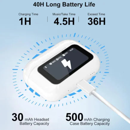 Wireless Bluetooth ANC Earbuds with Touch Screen