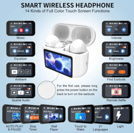 Wireless Bluetooth ANC Earbuds with Touch Screen